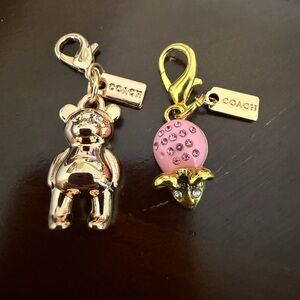 Coach Gold Bear and Mouse Keychain Set